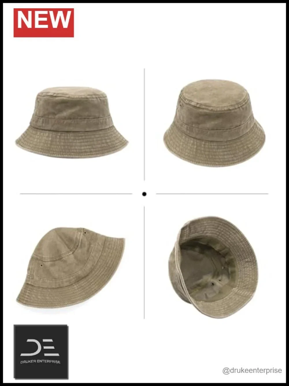 Cotton Bucket Hat with Sun Protection, Adjustable, Foldable, Washable
